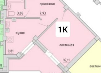 Продам однокомнатную квартиру, 37.5 м2, Новосибирск, Тульская улица, 80, ЖК Тульский