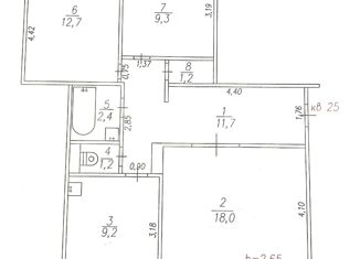 Продается 3-комнатная квартира, 67.5 м2, Полысаево, улица Космонавтов, 92А