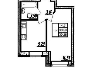 Продается 1-комнатная квартира, 30.5 м2, Санкт-Петербург, ЖК Цивилизация, улица Дыбенко, 5к1