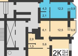 Продам 2-ком. квартиру, 70.2 м2, Нижний Новгород, улица Красных Зорь, 22, метро Буревестник