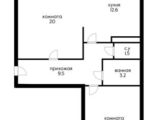 Продаю двухкомнатную квартиру, 61.4 м2, Краснодар, Харьковская улица, 77/1, Харьковская улица