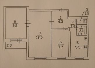 Продам 3-комнатную квартиру, 57 м2, Саратов, Аткарская улица, 42/54