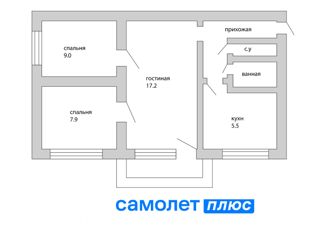 Продается трехкомнатная квартира, 47.2 м2, Кемерово, Советская улица, 4