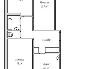 Продажа 3-комнатной квартиры, 67 м2, село Пасегово, Школьная улица, 10