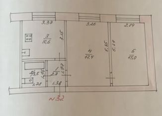 Продажа двухкомнатной квартиры, 49.2 м2, Альметьевск, улица Жуковского, 7