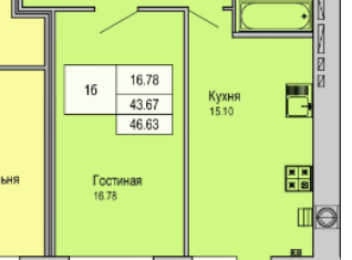 1-комнатная квартира на продажу, 44 м2, Йошкар-Ола, микрорайон Фестивальный, Западная улица, 17