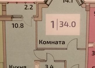 Продаю однокомнатную квартиру, 34 м2, село Бисерово