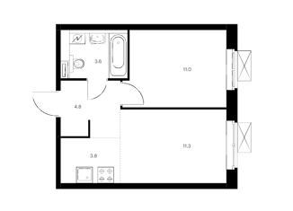 Продаю 2-комнатную квартиру, 34.5 м2, Москва, ЖК Кронштадтский 14, Кронштадтский бульвар, 14