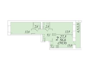 Продаю 2-комнатную квартиру, 59.9 м2, Вологда, улица Возрождения, 53, микрорайон Южный