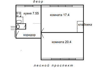 Продам 2-ком. квартиру, 51 м2, Санкт-Петербург, Лесной проспект, 59к1, метро Лесная