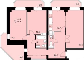Трехкомнатная квартира на продажу, 99 м2, Волгоград, Раздольная улица, 3, Дзержинский район
