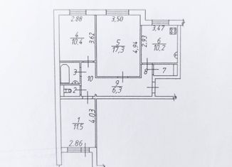 Продажа 3-комнатной квартиры, 67.9 м2, Вологда, Ленинградская улица, 101Б, 4-й микрорайон