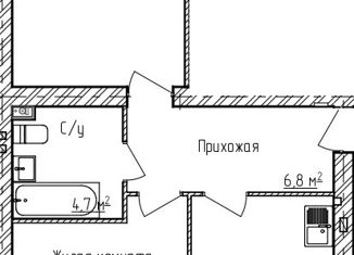 Продам двухкомнатную квартиру, 56 м2, деревня Карабиха, Московское шоссе, 64