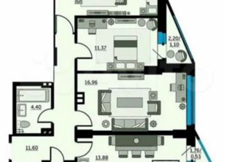Продам 3-ком. квартиру, 77 м2, Ростов-на-Дону, Красноармейская улица, 157В/83с1, ЖК Рубин