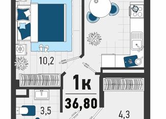 Продаю 1-ком. квартиру, 36.8 м2, село Агой, Конечная улица, 4