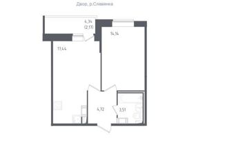 Продается 1-ком. квартира, 42 м2, Санкт-Петербург, Славянская улица, 8, метро Рыбацкое