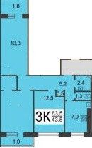 Продажа 3-ком. квартиры, 64 м2, Нижний Новгород, улица Александра Люкина, 7, улица Александра Люкина