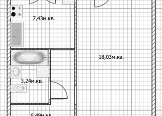 Продается 1-комнатная квартира, 35.6 м2, Ульяновск, улица Репина, 39