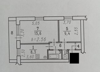 Продам 2-комнатную квартиру, 43 м2, Омск, железнодорожная станция 2888 километр, 5, Кировский округ