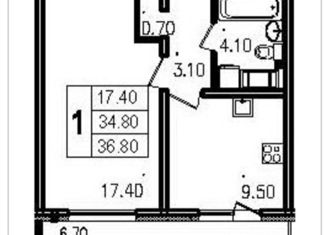 Продажа 1-комнатной квартиры, 36.8 м2, Санкт-Петербург, аллея Евгения Шварца, 11
