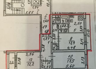 Трехкомнатная квартира на продажу, 79.1 м2, Санкт-Петербург, Будапештская улица, 71к1, метро Проспект Славы