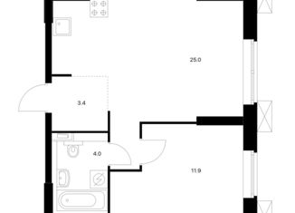 Продажа 1-ком. квартиры, 44.3 м2, Москва, станция Стрешнево, Волоколамское шоссе, 24к1