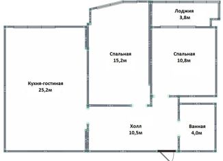 2-ком. квартира на продажу, 69 м2, Краснодар, Краснознамённая улица, 1/2, Краснознамённая улица