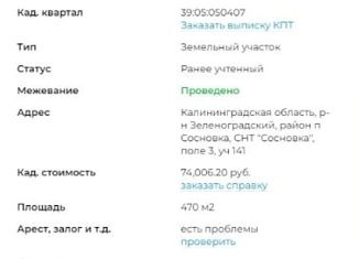 Продам участок, 5 сот., Зеленоградск, Калининградская улица