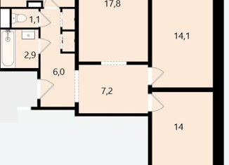 Трехкомнатная квартира на продажу, 74.4 м2, Москва, Изваринская улица, 3