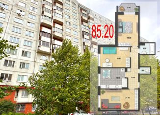 Продается трехкомнатная квартира, 85.2 м2, Санкт-Петербург, улица Савушкина, 115к4, исторический район Старая Деревня