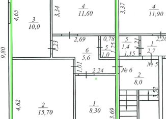 Продается трехкомнатная квартира, 53 м2, село Исянгулово, Геологическая улица, 26