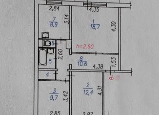 Продаю 3-комнатную квартиру, 65.7 м2, Кемеровская область, Запорожская улица, 45