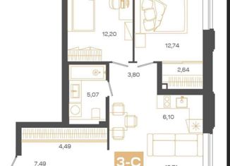 Продается 3-ком. квартира, 68.24 м2, Новосибирская область, улица Мусы Джалиля, 17