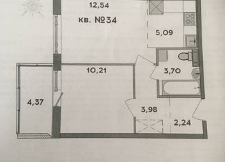 Продаю 2-ком. квартиру, 37.1 м2, Петрозаводск, улица Генерала Судакова, 7, район Кукковка