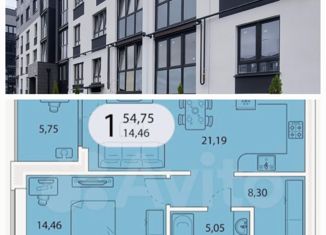 Продам 1-комнатную квартиру, 55 м2, посёлок Мичуринский, микрорайон Мегаполис-Парк, 21к2