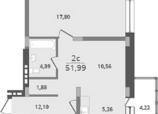 Продам 2-комнатную квартиру, 56.2 м2, Новосибирск, Красный проспект, 220/6, ЖК Лев Толстой