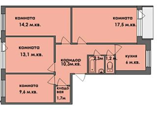 Продажа четырехкомнатной квартиры, 75.3 м2, Челябинск, 3-я Арзамасская улица, 33, Калининский район