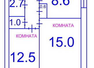 Продам двухкомнатную квартиру, 46.8 м2, Санкт-Петербург, аллея Котельникова, 1, аллея Котельникова