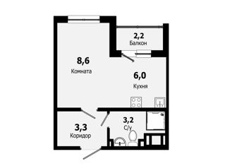 Продается квартира студия, 21.1 м2, Санкт-Петербург, Муринская дорога, 8к2, ЖК Цветной Город