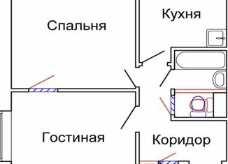 Двухкомнатная квартира на продажу, 39 м2, село Венгерово, улица Воровского, 28
