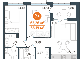 Продажа 2-ком. квартиры, 63.26 м2, Новосибирск, Кировский район, улица Петухова, 6/6