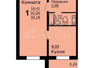 Продам 1-комнатную квартиру, 32.1 м2, деревня Казанцево, Строительная улица, 26