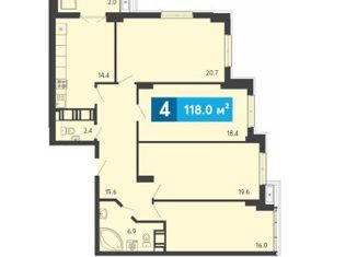 Продается 4-комнатная квартира, 118 м2, Пензенская область, Прибрежный бульвар, 5