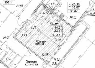 1-комнатная квартира на продажу, 47.72 м2, Санкт-Петербург, Плесецкая улица, 4, ЖК Ариосто