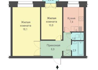 Продажа 2-комнатной квартиры, 47.7 м2, Санкт-Петербург, Большая Монетная улица, 32, муниципальный округ Посадский