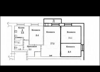 Продается четырехкомнатная квартира, 60.8 м2, Ижевск, Новостроительная улица, 25, жилой район Строитель