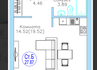 Продаю квартиру студию, 27.87 м2, посёлок Московский, Новая улица, 13