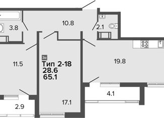 Продам 2-комнатную квартиру, 65 м2, Санкт-Петербург, Плесецкая улица, 17, ЖК Ультра Сити