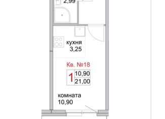 Квартира на продажу студия, 21 м2, Санкт-Петербург, ЖК Новоорловский, Суздальское шоссе, 22к2
