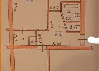 Продаю 2-ком. квартиру, 44.6 м2, Валдай, улица Карла Маркса, 6